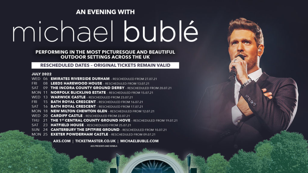 Michael Buble Tour Schedule 2022 Michael Bublé Concert Re-Scheduled For 2022 - Derbyshire County Cricket Club